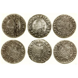 Silesia, set: 3 x 3 krajcars, 1632-1651, Wrocław