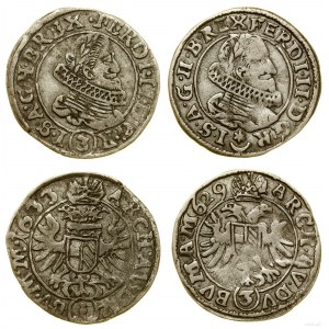 Czechy, zestaw: 2 x 3 krajcary, 1629 i 1633, Praga