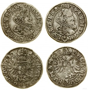 République tchèque, ensemble : 2 x 3 krajcars, 1629 et 1633, Prague