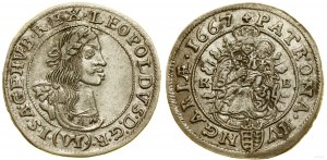 Hungary, 6 krajcars, 1667 KB, Kremnica