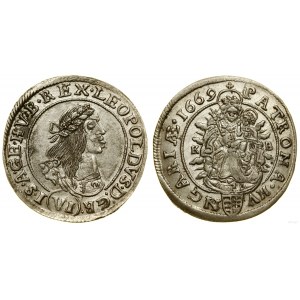 Węgry, 6 krajcarów, 1669 KB, Kremnica