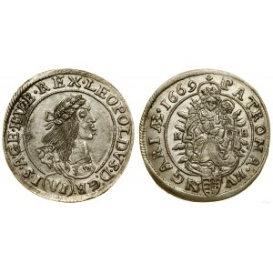 Hungary, 6 krajcars, 1669 KB, Kremnica