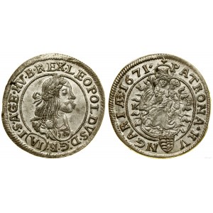 Hongrie, 6 krajcars, 1671 KB, Kremnica