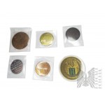 Sbírka medailí a kopií sběratelských mincí - 600 let bitvy u Grunwaldu, kopie denáru 5 Groszy (cca 1930), kopie denáru Boleslava Chrobrého a další