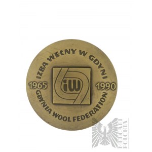 Polska, Gdynia, 1990 r. - Medal Okolicznościowy Izba Wełny w Gdyni (Gdynia Wool Federation) 1965-1990