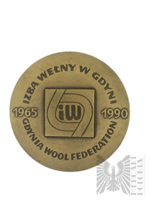 Polska, Gdynia, 1990 r. - Medal Okolicznościowy Izba Wełny w Gdyni (Gdynia Wool Federation) 1965-1990