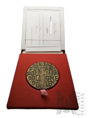 PRL, Varsovie, 1970. - Médaille de la Monnaie de Varsovie, Polonia Z Macierzą - Dessinée par Maciej Szańkowski - Boîte d'origine avec la récompense