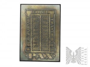 PRL - plakát 10. ročníku Lodžského jara básníků, Nakladatelský institut a sdružení PAX / Pax Gemma Civitatis - stříbrná bronzová medaile