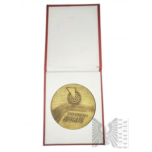 People's Republic of Poland - Warsaw Mint Medal - Totalizator Sportowy, In the Service of Sport - Design by Józef Markiewicz-Nieszcz.