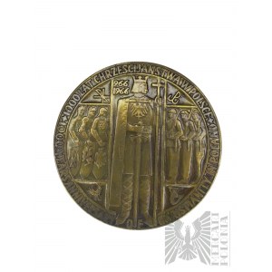 PRL, Varšava, 1966 (?) - Pamätná medaila Mincovňa Varšava, 1000 rokov kresťanstva 1966