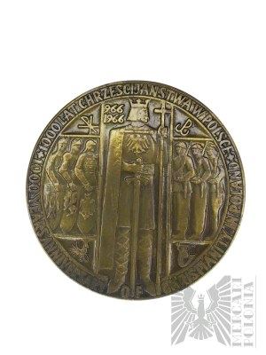 PRL, Varsavia, 1966 (?) - Medaglia commemorativa Zecca di Varsavia, 1000 anni di cristianesimo 1966