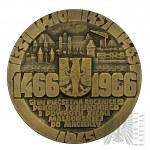 PRL, Varsavia, 1966. - Medaglia della Zecca di Varsavia, 500 anni della Pace di Torun - Disegno di Viktor Tolkin