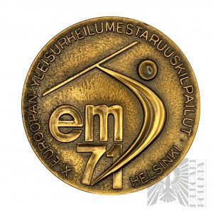 Finlandia, Helsinki, 1971 r. - Medal Pamiątkowy Mistrzostwa Europy w Lekkoatletyce Helsinki 1971, Oryginalne Etui