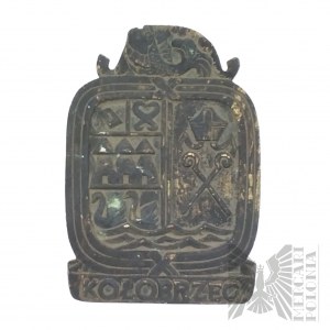 Volksrepublik Polen - Medaillenplakette der Stadt Kolobrzeg - Wappen von Kolobrzeg, Gravur eines hohen Gastes - Original Münzetui