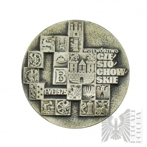 PRL, 1975 r. - Medal Pamiątkowy Województwa Częstochowskiego 1 VI 1975 / Region Ludzi Dobrej Roboty - Oryginalne Pudełko z Nadaniem