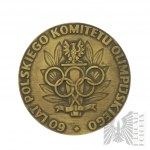 Repubblica Popolare di Polonia, 1979. - Medaglia dei 60 anni del Comitato Olimpico Polacco / Per i meriti del Movimento Olimpico Polacco - Disegno di Stefan Bernaciński.