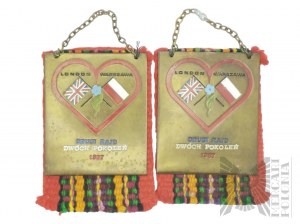 1987 r. - Due medaglie commemorative Secondo raduno Londra-Varsavia di due generazioni 1987