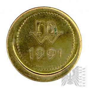 Polska, Warszawa, 1991 r. - Medal Żeton 225-lecie Mennicy Warszawskiej, 1766-1991