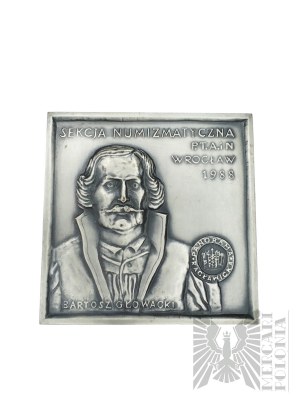 PRL, Warszawa, 1988 r. - Medal 40-lecie Wrocławskiej Sekcji Numizmatycznej PTAiN 1988, Bartosz Głowacki / Bitwa pod Racławicami wg W. Kossaka J. Styki - Projekt Jacek Drawski