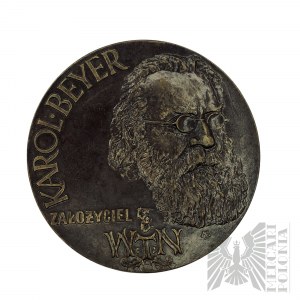 PRL, Varsovie, 1965. - Médaille Karol Beyer pour le 120e anniversaire de la fondation de la Société numismatique de Varsovie - Dessin de Maciej Szańkowski