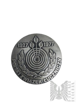 PRL, 1977 r. - Medal Mennica Warszawska, Za Zasługi w Rozwoju Łucznictwa / Polski Związek Łuczniczy 1927-1977