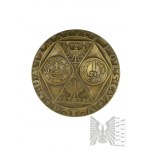 PRL, 1964. - Medaille 1000 Jahre polnische Münzprägung - Piast-Adler, Mieszko-Denar, 1-Gold-Münze, modernes Wappen Polens - Entwurf von Wacław Kowalik.