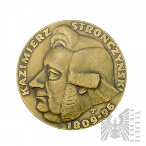 PRL, Varsovie, 1968. - Médaille Kazimierz Stronczyński 1809-96, créateur de la systématique des monnaies de Piast - Dessin de Maciej Szańkowski