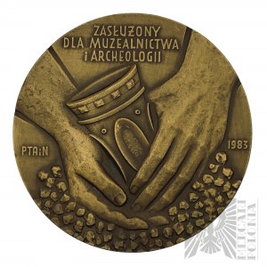 PRL, 1983. - Krzysztof Dabrowski Medal of Merit for Museology and Archaeology - Design by Edward Gorol.