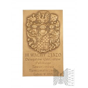 Polska, 1997 r. - Medal Plakieta III Walny Zjazd Delegatów Oddziałów PTN Lubin V 1997 / Wacław I Legnicki 1346-1364 - Projekt Andrzej i Roussana Nowakowscy