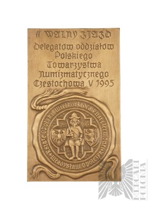 Pologne, 1995 - Médaille Plakieta II Walne Zjazd Delegatów Oddziałów PTN Częstochowa V 1995 / Notre-Dame de Częstochowa - Projet Andrzej et Roussana Nowakowscy