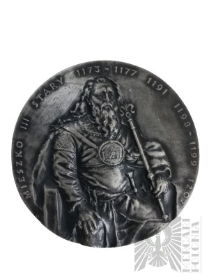 Polska, 1990 r.- Medal z Serii Królewskiej Koszalińskiego Oddziału PTAiN, Mieszko III Stary - Projekt Ewa Olszewska-Borys