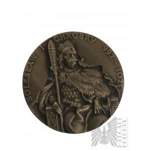 Polska, 1990 r.- Medal z Serii Królewskiej Koszalińskiego Oddziału PTAiN Bolesław I Chrobry - Projekt Ewa Olszewska-Borys