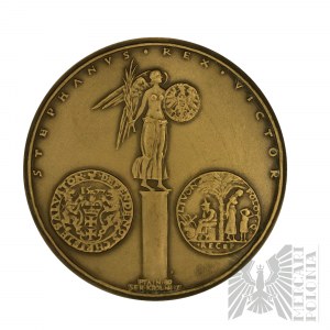 PRL, Varsovie, 1980. - Monnaie de Varsovie, médaille de la série royale PTAiN Stefan Batory - Dessin de Witold Korski.