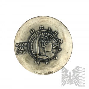 PRL, Warszawa, 1972 r. - Medal Mennica Warszawska, Medal z Serii Królewskiej PTAiN Bolesław Śmiały - Projekt Witold Korski, Srebro