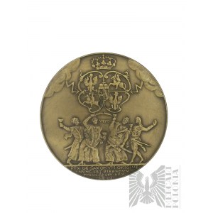 PRL, Varsovie, 1982. - Monnaie de Varsovie, médaille de la série royale du PTAiN, Auguste III - Dessin de Witold Korski.