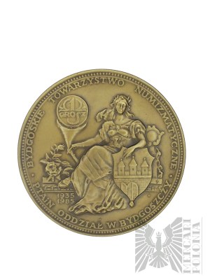 PRL, 1985. - Medaille anlässlich des 50. Jahrestages der Niederlassung der PTAiN in Bydgoszcz, Sigismund III Vasa - Entwurf von Stanisława Wątróbska