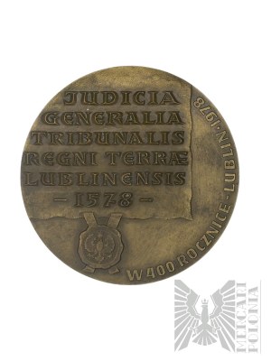 PRL, 1978 r. - Medal 400. rocznica Trybunału Koronnego w Lublinie, Stefan Batory - Projekt Edward Gorol