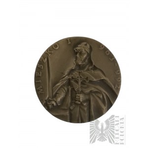 PRL, 1985 - Medaila z kráľovskej série košickej pobočky PTAiN Mieszko I / Dobrawa - návrh Ewa Olszewska-Borys