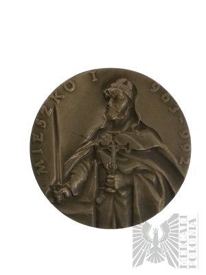 PRL, 1985 r.- Medal z Serii Królewskiej Koszalińskiego Oddziału PTAiN Mieszko I / Dobrawa - Projekt Ewa Olszewska-Borys