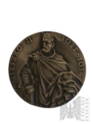 Polska, 1990 r.- Medal z Serii Królewskiej Koszalińskiego Oddziału PTAiN Mieszko II / Rycheza- Projekt Ewa Olszewska-Borys