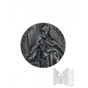 Poľsko, 1991 - Medaila z kráľovskej série košickej pobočky PTAiN Mieszko I / Dobrawa - návrh Ewa Olszewska-Borys