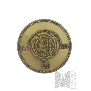 PRL, Varsovie, 1984. - Monnaie de Varsovie, médaille de la série royale du PTAiN, Konrad Mazowiecki - Dessin de Witold Korski.