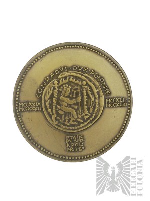PRL, Varsovie, 1984. - Monnaie de Varsovie, médaille de la série royale du PTAiN, Konrad Mazowiecki - Dessin de Witold Korski.