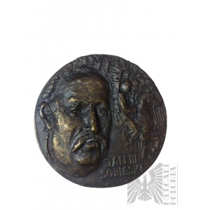 PRL, 1983 r. - Medal W rocznicę Odsieczy Wiedeńskiej i Pobytu Naszego Króla na Górnym Śląsku 1683-1983, Jan III Sobieski - Projekt Zygmunt Brachmański, Mosiądz Brązowiony