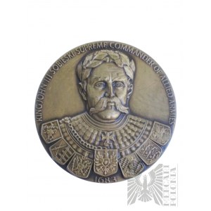 Poľsko / USA, 1983. - Pamätná medaila Kráľ Jan III Sobieski 1683-1983, Polonus Philatelic Society USA - návrh L. S. Kawecki.