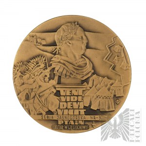 PRL - Medaille der PTAiN-Zweigstelle Częstochowa, Serie Jasna Góra - Veni, Vidi, Deus Vicit, Częstochowa, Szene der Übergabe des Säbels von Żółkiewski an Jan III Sobieski - Projekt Wojciech Barylski