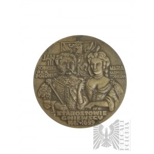 PRL, 1979. - Médaille 750 ans de la Terre de Gniew 1229-1979 / Jean III Sobieski et Maria Kazimiera Sobieska Starosta de Gniew 1667-1699 - Dessin de Viktor Tolkin