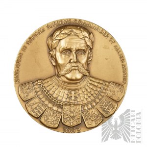 USA/PRC, 1983. - Jan III Sobieski 1683-1983 Commemorative Medal / Innocent XI, John Paul II, Polonus Philatelic Society USA - Design by L.S. Kawecki.