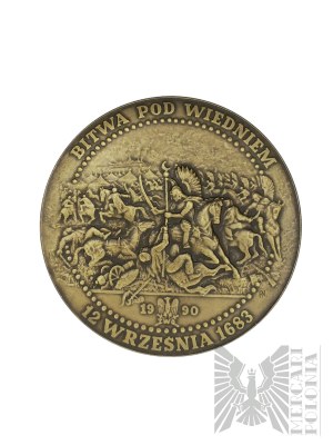 Poland, Warsaw, 1990. - Mint of Warsaw medal Jan III Sobieski / Battle of Vienna September 12, 1683-1990 - Design by Andrzej Nowakowski.