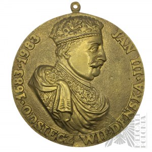 République populaire de Pologne, 1983 - Grande plaque de médaille Jan III Sobieski - la bataille de Vienne 1683-1983